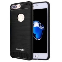 Гелевый чехол HAWEEL для iPhone 7 Plus / 7+ / 8 Plus / 8+ с карбоновыми вставками и усиленным корпусом (Black)