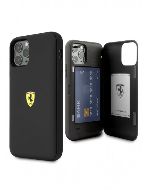 Чехол-накладка для iPhone 11 Pro Ferrari On-Track Cardslot Magnetic Hard TPU/PC Black (FESOPHCN58BK)