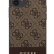 Чехол-накладка для iPhone 12 mini (5.4) Guess PU 4G Stripe Metal logo Hard, Brown (GUHCP12SG4GLBR)