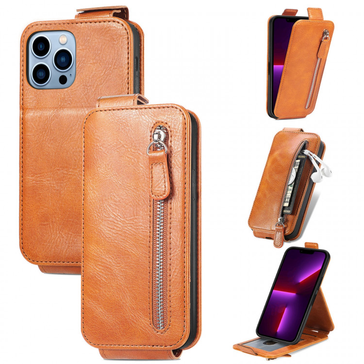 Кожаный чехол с вертикальным флипом для iPhone 11 Pro Max (Brown)