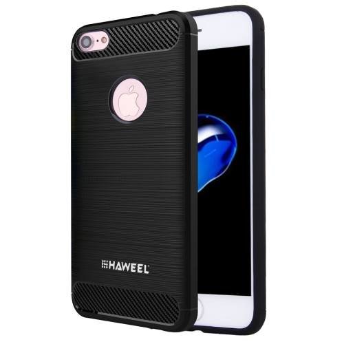 Гелевый чехол HAWEEL для iPhone 7 / 8 с карбоновыми вставками и усиленным корпусом (Black)