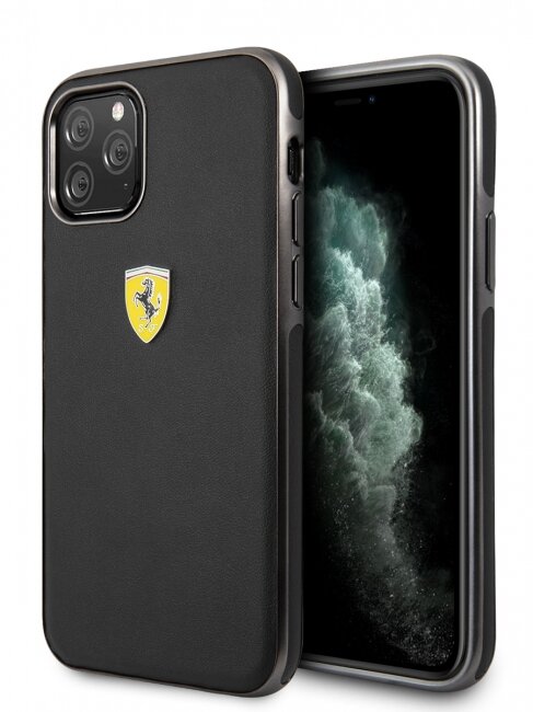 Кожаный чехол-накладка для iPhone 11 Pro Ferrari On-Track PU Leather Urban Hard Black (FESSCHCN58BK)