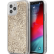 Чехол-накладка для iPhone 12 / 12 Pro (6.1) Guess Liquid Glitter 4G Hard, Gold (GUHCP12MLG4GSLG)