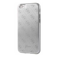 Металлический чехол накладка Guess для iPhone 7 / 8 4G Aluminium plate Hard Silver, GUHCP7MESI