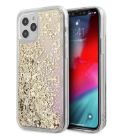 Чехол-накладка для iPhone 12 / 12 Pro (6.1) Guess Liquid Glitter 4G Hard, Gradient Gold (GUHCP12MLG4GGPIGO)