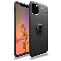 Противоударный гелевый чехол lenuo для iPhone 11 с кольцом (Black)