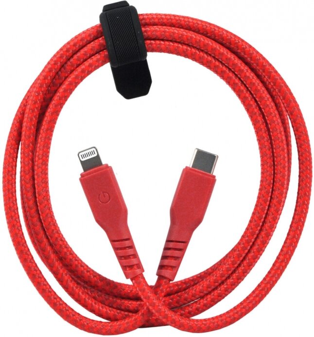Кабель EnergEA FibraTough USB-C - Lightning MFI Red, 1.5 метра (CBL-FTCL-RED150)