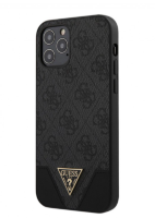Чехол-накладка для iPhone 12 mini (5.4) Guess PU 4G Triangle metal logo Hard, Grey (GUHCP12SPU4GHBK)