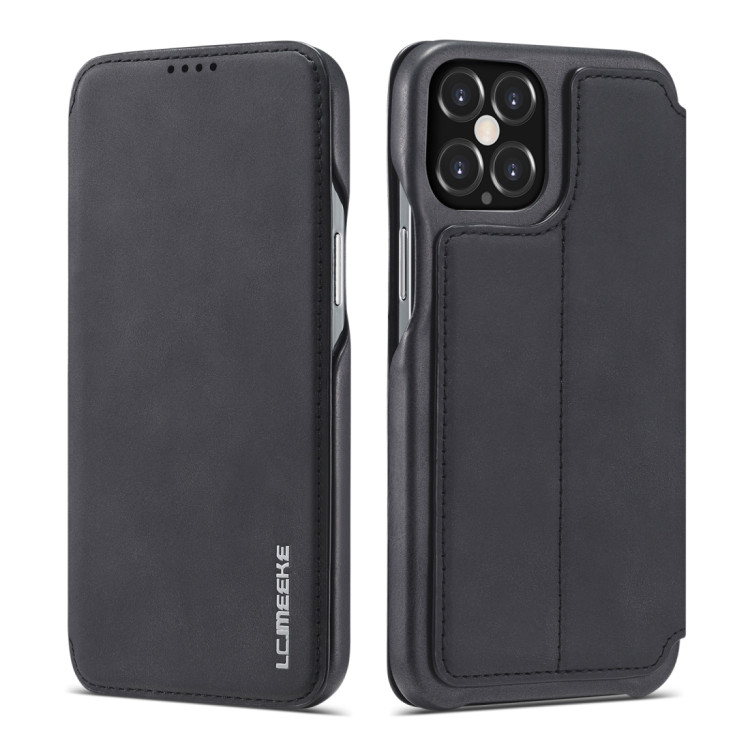 Кожаный чехол-книжка для iPhone 12 / 12 Pro LC.IMEEKE с подставкой и отделениями под карточки (Black) Кожаный чехол-книжка для iPhone 12 / 12 Pro LC.IMEEKE с подставкой и отделениями под карточки (Black)
