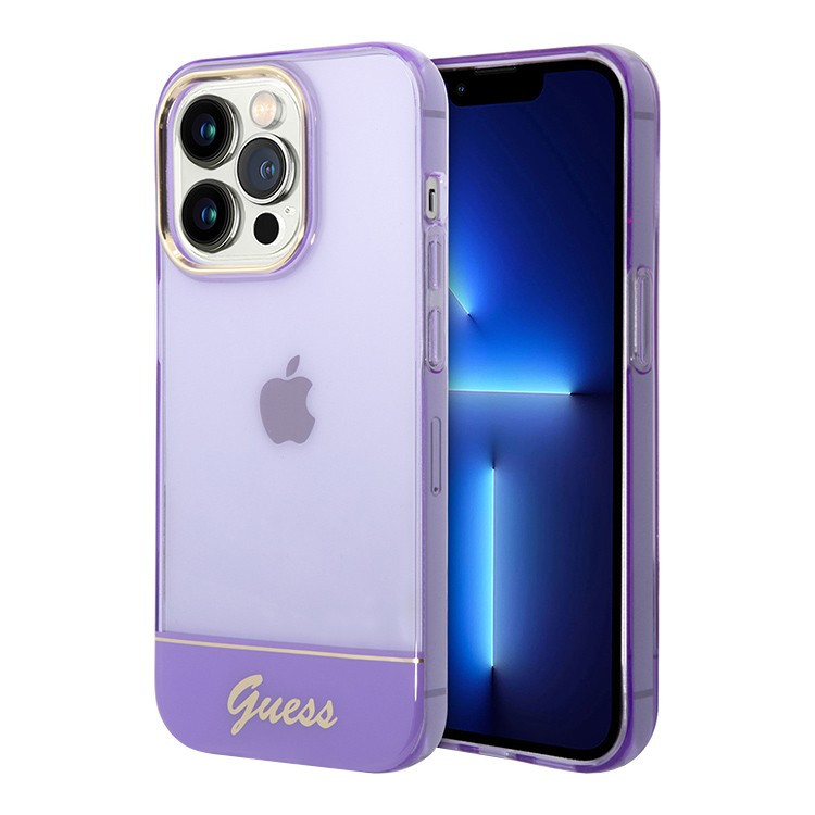 Чехол для iPhone 14 Pro Guess PC/TPU Translucent w Electoplated camera Hard Purple (GUHCP14LHGCOU)