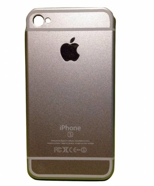 Пластиковый чехол накладка для iPhone 4/4S имитация под iPhone 6S (Silver)