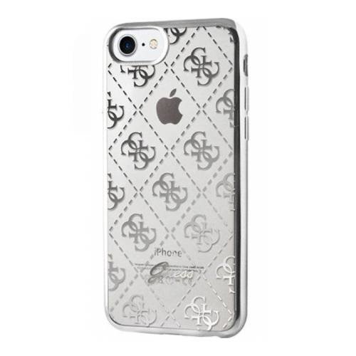 Гелевый чехол накладка Guess для iPhone 7 / 8 4G Transparent Hard TPU Silver, GUHCP7TR4GSI