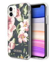 Чехол-накладка для iPhone 11 Guess Flower TPU/PC Hard Shiny N.3, Navy (GUHCN61IMLFL03)
