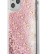Чехол-накладка для iPhone 12 / 12 Pro (6.1) Guess Liquid Glitter 4G Hard,  Pink gold (GUHCP12MLG4GSPG)