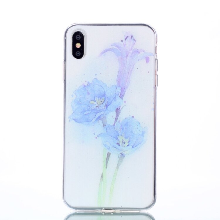 Силиконовый чехол для iPhone XS Max Цветы Blue