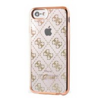 Гелевый чехол накладка Guess для iPhone 7 / 8 4G Transparent Hard TPU Gold, GUHCP7TR4GG