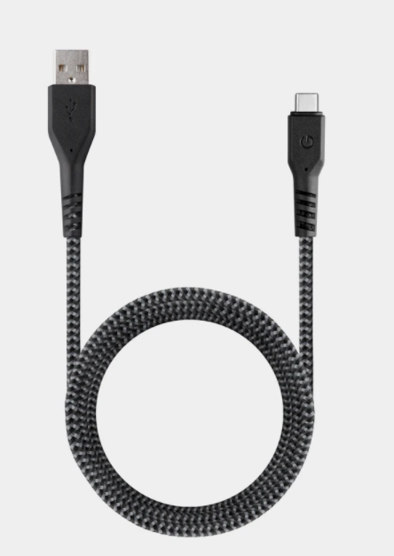 Кабель EnergEA FibraTough USB-C to USB-A 480Mbps 5A 1.5m, Black (CBL-FTCA5A-BLK150)