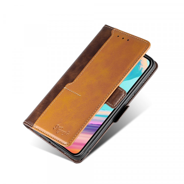 Кожаный чехол-книжка для iPhone 11 Pro Max с разъемами под карты и подставкой (Brown)