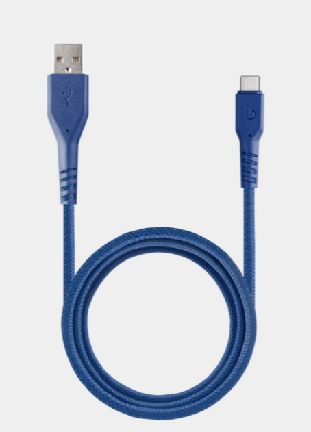 Кабель EnergEA FibraTough USB-C to USB-A 480Mbps 5A 1.5m, Blue (CBL-FTCA5A-BLU150)