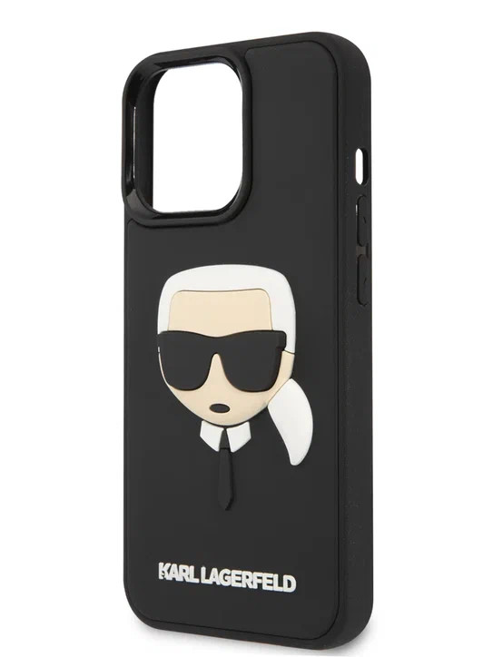 Чехол для iPhone 14 Pro Max Lagerfeld 3D Rubber Karl's head Hard Black (KLHCP14XKH3DBK)