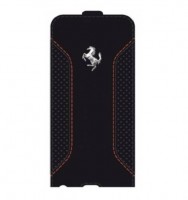 Кожаный чехол Ferrari для iPhone 6 F12 Flip Black с флипом блокнот (черный) FEF12FLP6BL