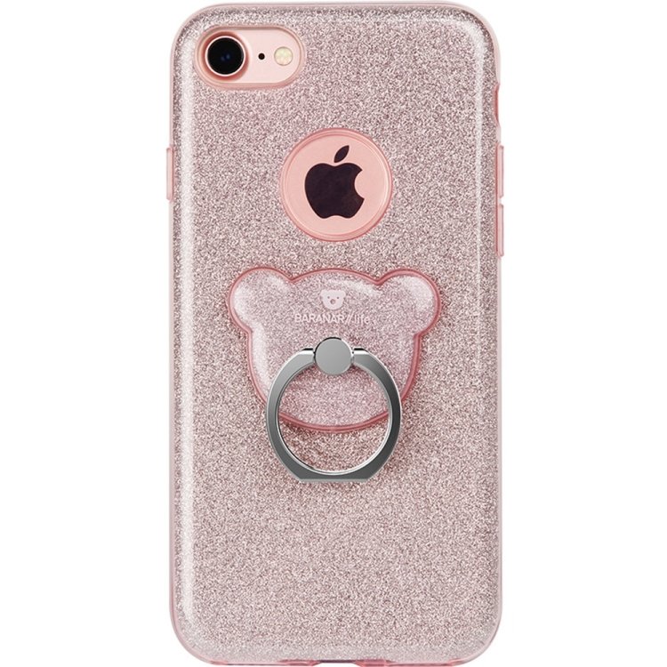 Блестящий чехол для iPhone 6S / 6 AIQAA Glitter Powder с кольцом держателем (Rose Gold)