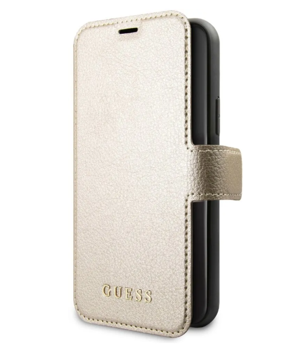 Чехол-книжка для iPhone 11 Guess Iridescent Booktype PU, Gold/Black (GUFLBKSN61IGLGO)