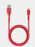 Кабель EnergEA FibraTough USB-C to USB-A 480Mbps 5A 1.5m, Red (CBL-FTCA5A-RED150)