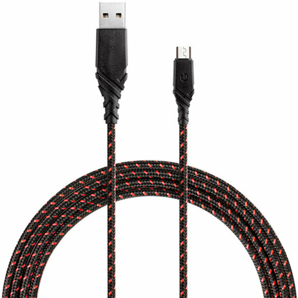 Кабель EnergEA NyloGlitz Micro-Usb Red, 18 см (CBL-NGAM-RED018)