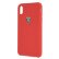 Силиконовый чехол-накладка для iPhone XS Max Ferrari Silicone Rubber Silver Logo Hard Red (FEOSIHCI65RE)