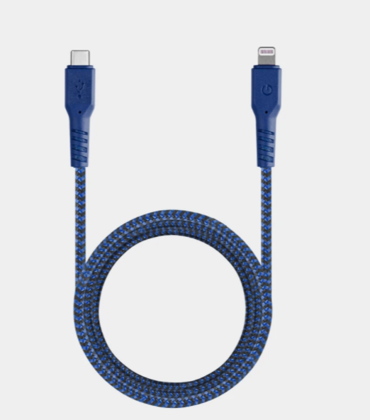 Кабель EnergEA FibraTough USB-C to USB-C 3.1 Gen2 5Gbps 5A 1.5m, Blue (CBL-FTCC5G-BLU150)