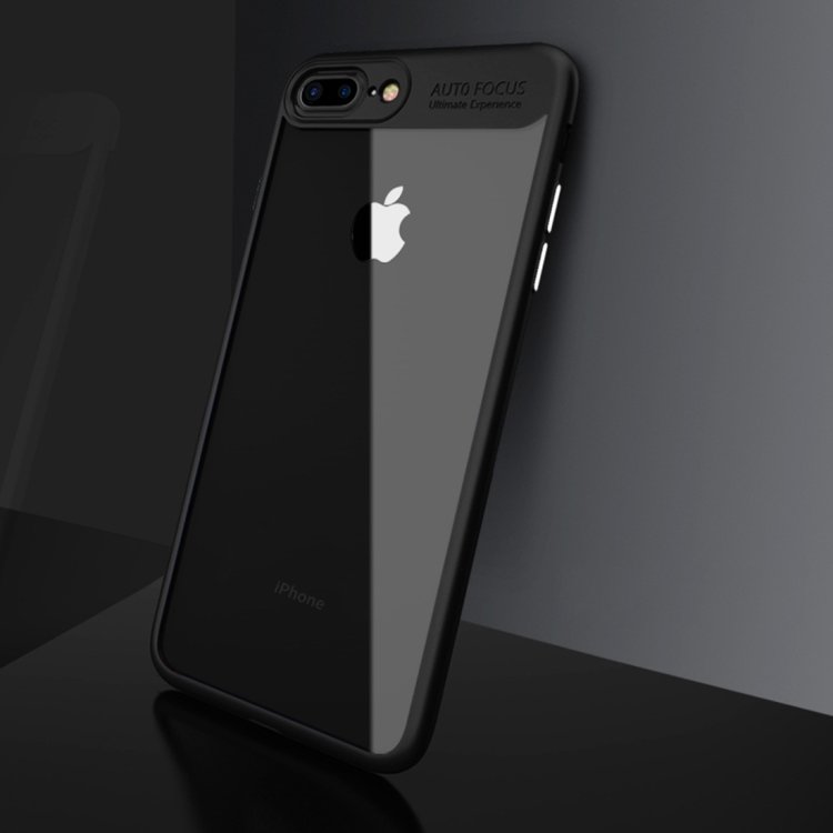 Прозрачный чехол для iPhone 8 Plus / 8+ Auto Focus с рамкой (Black)