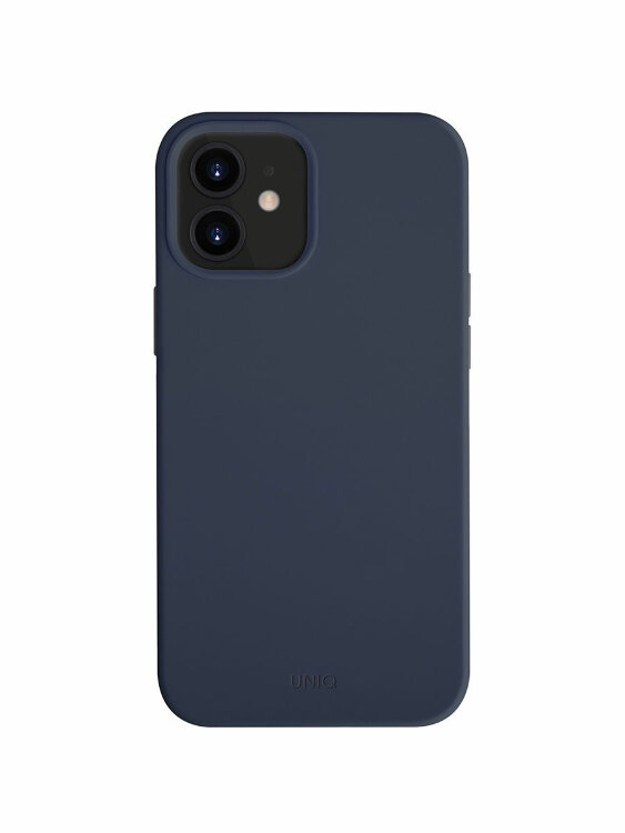 Чехол-накладка Uniq для iPhone 12 mini (5.4) LINO Anti-Microbial Blue (IP5.4HYB(2020)-LINOHBLU)