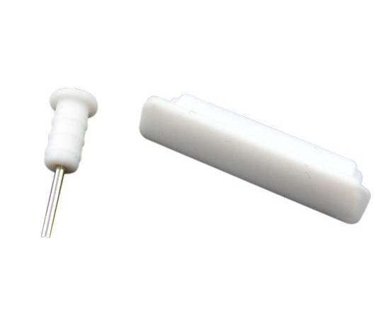 Комплект заглушек в разъемы для зарядки 30 pin и наушников для iPhone / iPad (Белые)