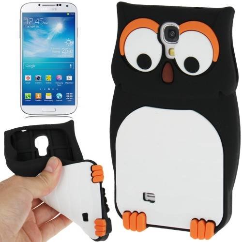 Объемный 3D чехол сова для Samsung Galaxy S4 / S IV / i9500 OWL style (черный)