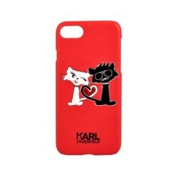 Гелевый чехол для iPhone 7 / 8 Karl Lagerfeld Choupette in love Hard PU Red, KLHCP7CL1RE