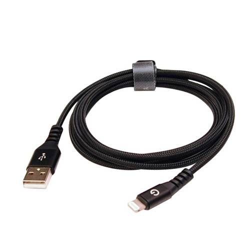 USB кабель EnergEA Alutough Kevlar для iPhone/iPad 8 pin Lightning MFI, Black 1.5 метра (CBL-AT-BLK150)