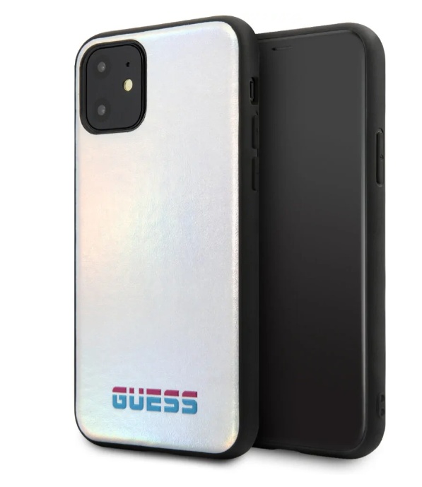 Чехол-накладка для iPhone 11 Guess Iridescent Hard PU, Silver (GUHCN61BLD)