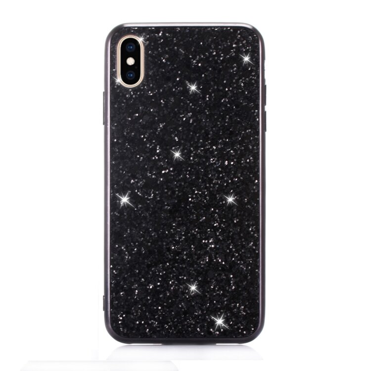 Чехол с блестками для iPhone XS Max Glitter Powder (Black)