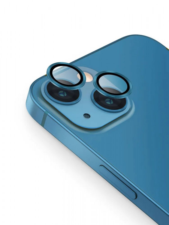Защитное стекло для камеры iPhone 13/13 Mini Uniq OPTIX Camera Lens protector Aluminium Caspian blue (IP13-13M-LENSBLU)