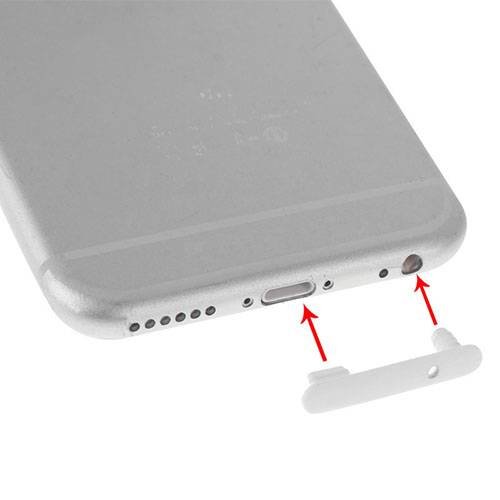 Заглушка Twin для iPhone 6 / 6S (белая) в разъем для зарядки и в разъем для наушников