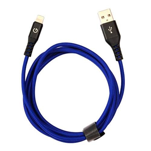 USB кабель EnergEA Alutough Kevlar для iPhone/iPad 8 pin Lightning MFI, Blue 1.5 метра (CBL-AT-BLU150)