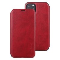 Кожаный чехол книжка для iPhone 11 Pro Mutural с подставкой и разъемом для карточек (Red)