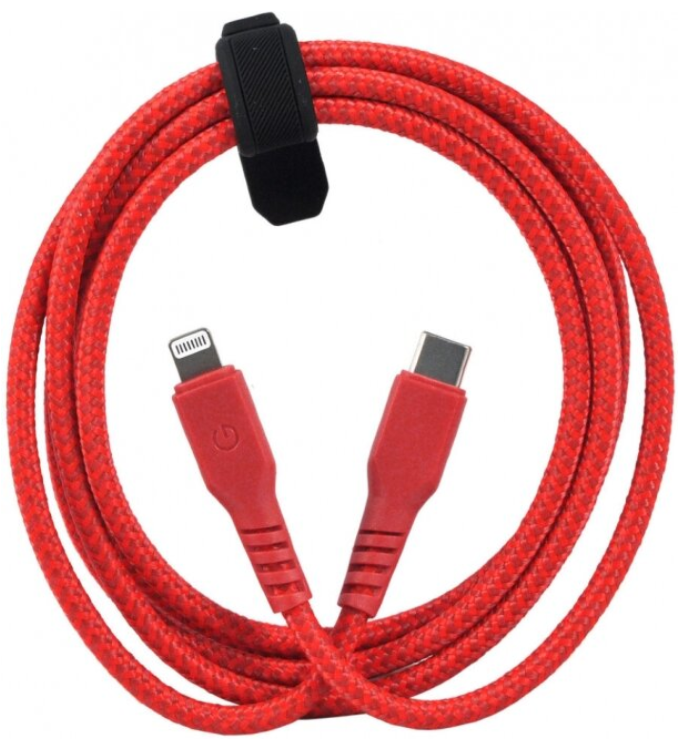 Кабель EnergEA FibraTough USB-C to USB-C 480Mbps 5A, 1.5m, Red (CBL-FTCC-RED150)