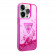 Чехол для iPhone 14 Pro Max Guess Liquid Glitter Triangle logo Hard Translucent Fuschia (GUHCP14XLFCTPF)