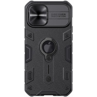 Противоударный чехол для iPhone 12 Pro Max Nillkin Shockproof CamShield Armor с кольцом подставкой (Black)