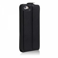 Кожаный чехол с флипом для iPhone 5/5S/SE "блокнот" с магнитным держателем Magnet Flip Case (Black)