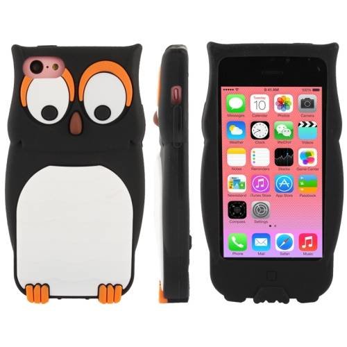 Объемный 3D чехол сова для iPhone 5C OWL style (черный)