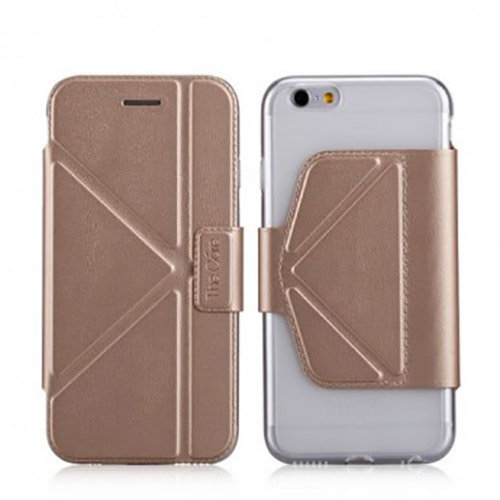 Кожаный чехол-книжка для iPhone 6 Plus / 6+ The Core Smart Case - Gold