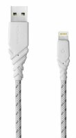 Короткий USB кабель EnergEA NyloGlitz 8 pin Lightning MFI для iPhone/iPad, White 18 см. (CBL-NG-WHT018)